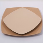Assiette présentation porcelaine couleur Marron - L 31 cm - Tokio