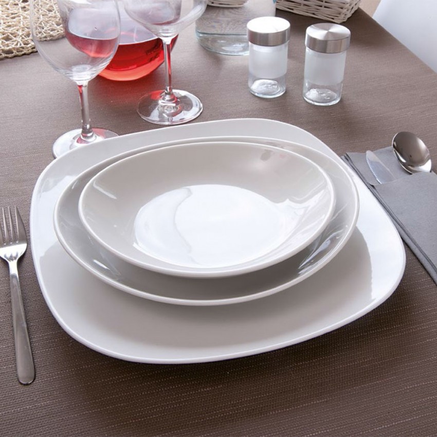 Assiette gondole porcelaine blanche - L 26 cm - Tivoli