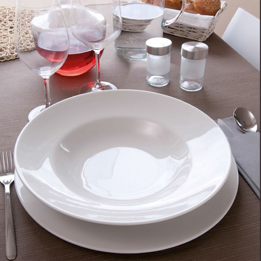 Assiette à pâtes porcelaine blanche - D 26 cm - Napoli