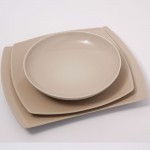 Plat rectangulaire porcelaine de couleur crème - L 31 cm - Tokio