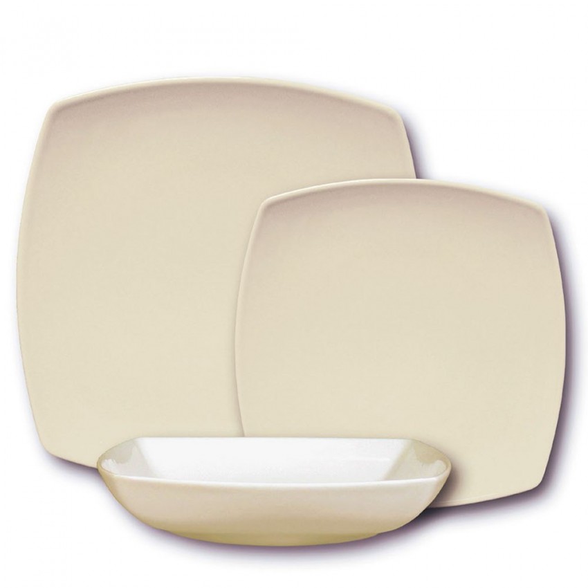 Assiette creuse porcelaine italienne Crème - L 21 cm - Tokio