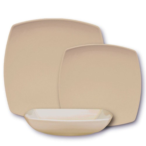 Assiette creuse porcelaine italienne Marron- L 21 cm - Tokio 2