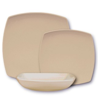 Assiette présentation porcelaine couleur Marron - L 31 cm - Tokio