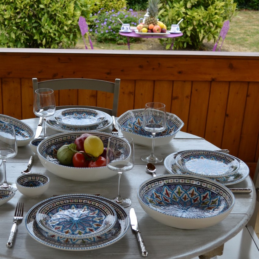 Assiette à entrée ou dessert Bakir turquoise - D 20 cm