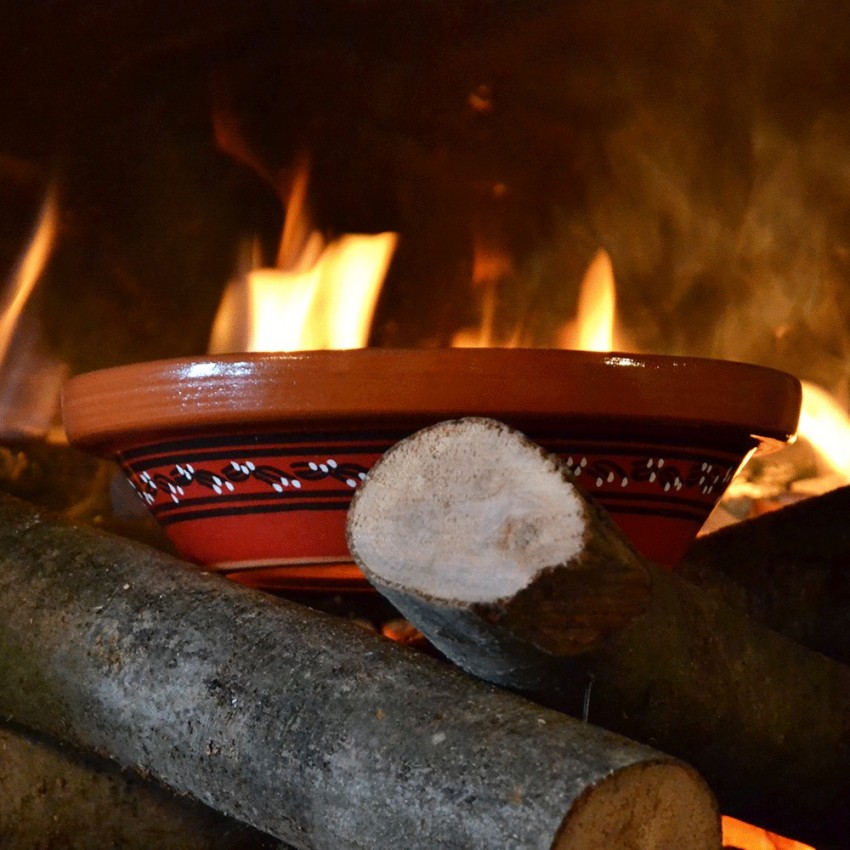 Tajine Tatoué rouge - D 23 cm traditionnel