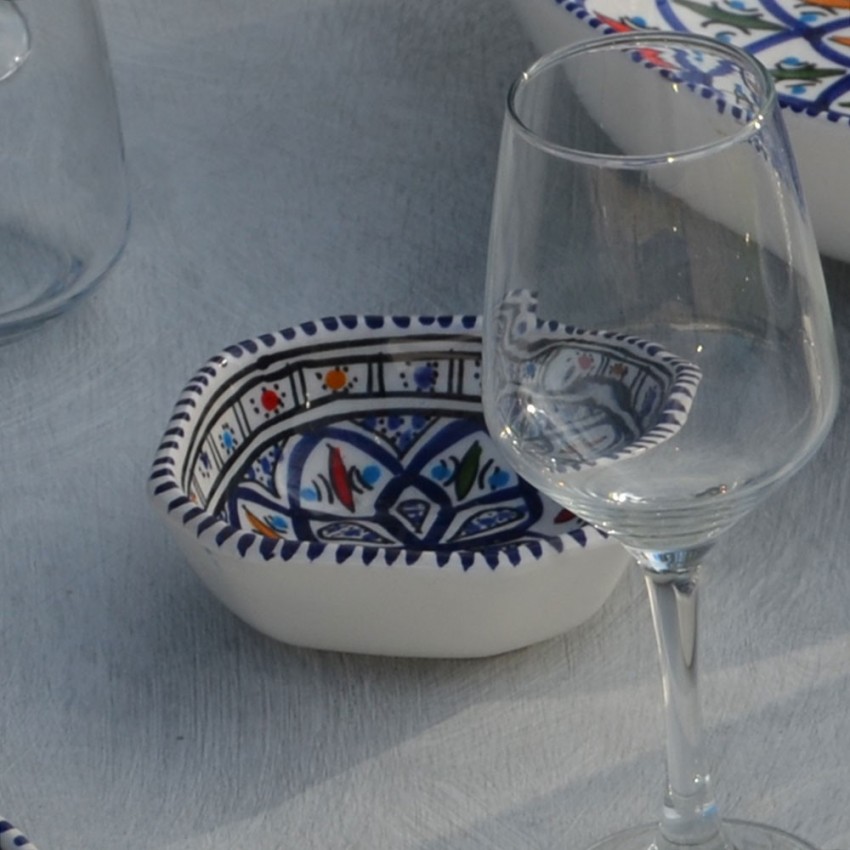 Plat octogonal Bakir bleu - L 11 cm