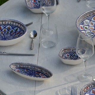 Plat ovale Bakir bleu - L  20 cm