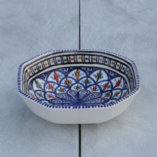 Plat octogonal Bakir bleu - L 20 cm