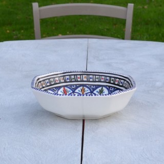 Plat octogonal Bakir bleu - L 20 cm