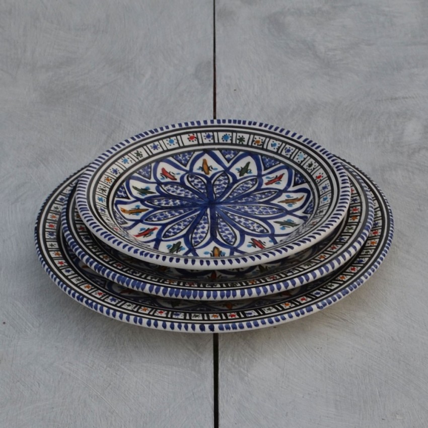 Assiette à entrée ou dessert Bakir bleu - D 20 cm