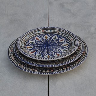 Lot de 6 assiettes à entrée ou dessert Bakir bleu - D 20 cm