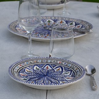 Service à dessert Bakir bleu - 6 pers