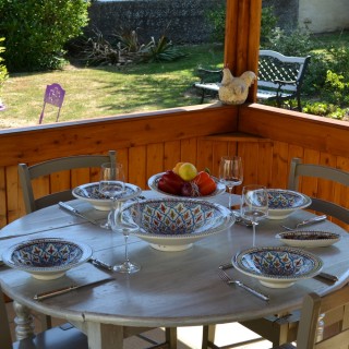 Plat traditionnel Tebsi Bakir turquoise - D 37 cm