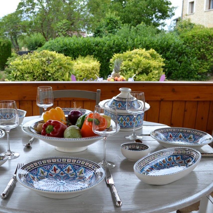 Assiette creuse Bakir turquoise - Diam 24 cm