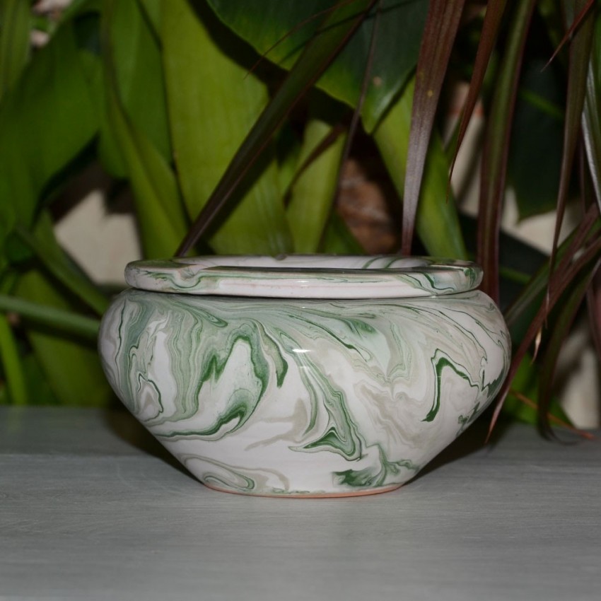 Cendrier anti fumée Marbré Vert - Moyen modèle