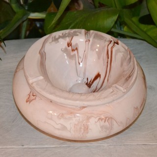 Cendrier anti fumée marbré marron, gris et blanc - Grand modèle