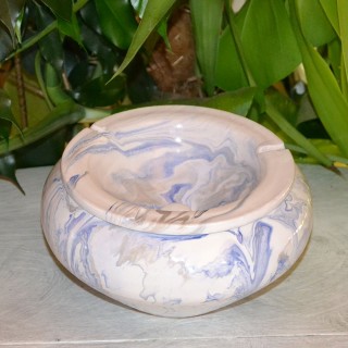 Cendrier anti fumée marbré bleu, gris et blanc - Grand modèle
