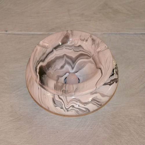 Cendrier tunisien marbré noir, marron et blanc - Petit modèle 2