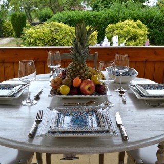 Assiette carrée Bakir turquoise - L 24 cm