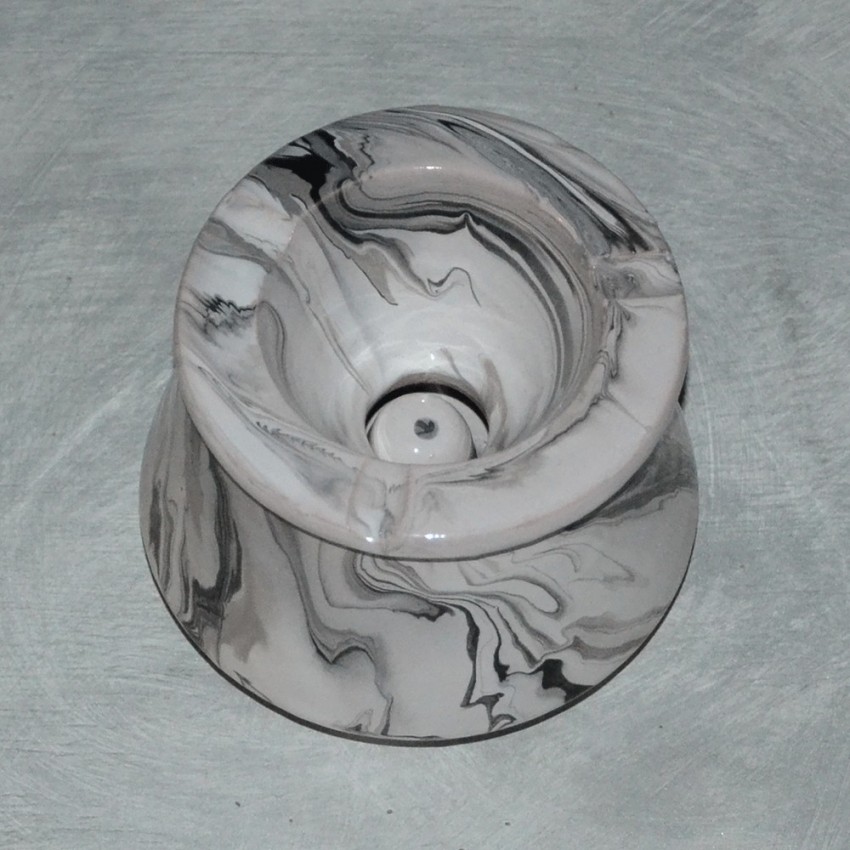 Cendrier Tunisien Karim marbré noir et blanc