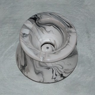 Cendrier Tunisien Karim marbré noir et blanc