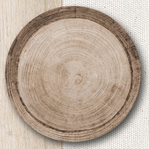 Assiette à pizza décor Effet Bois-D 33 cm 2