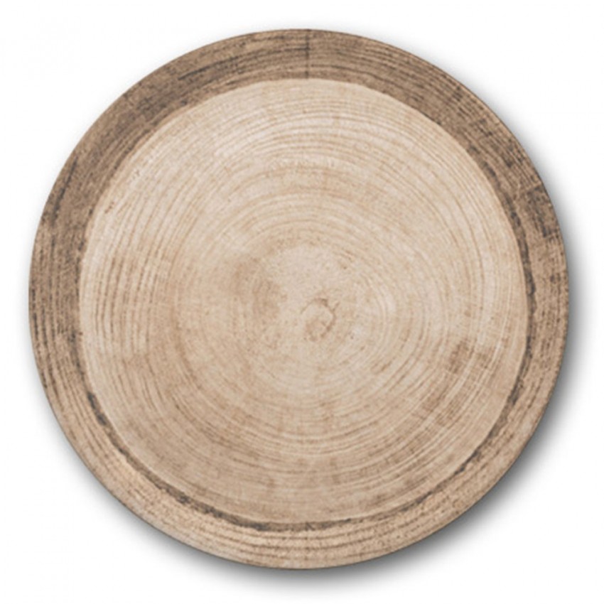 Lot de 6 assiettes à pizza décor Effet Bois -D 33 cm