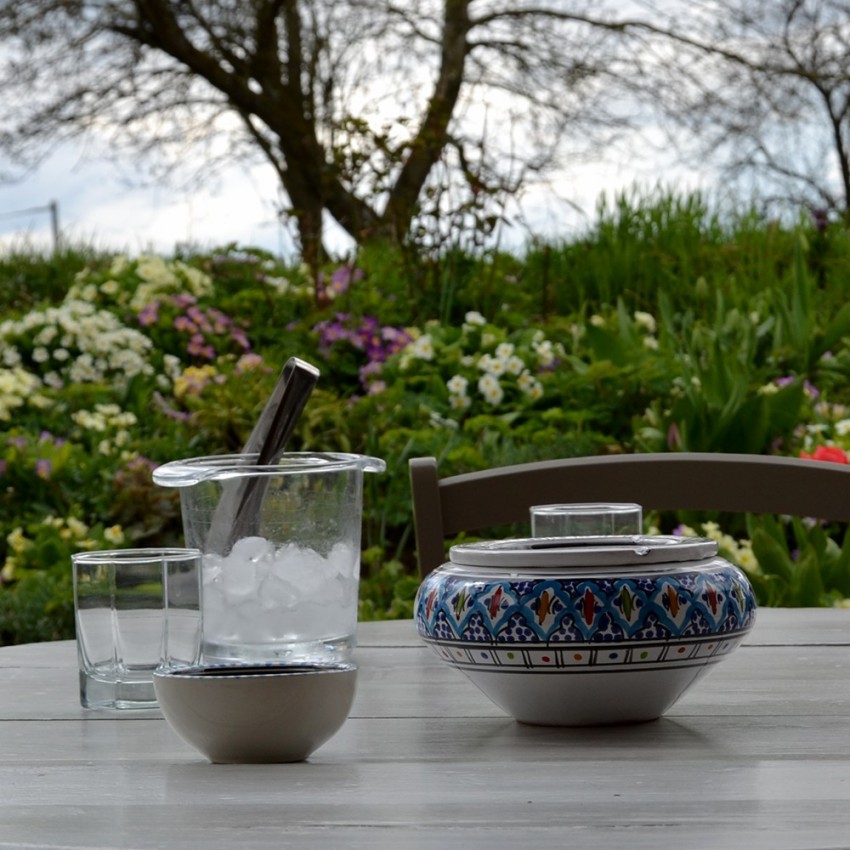 Cendrier anti fumée Bakir turquoise - D 20 cm