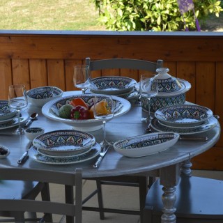 Lot de 6 assiettes creuses Bakir vert - D 24 cm