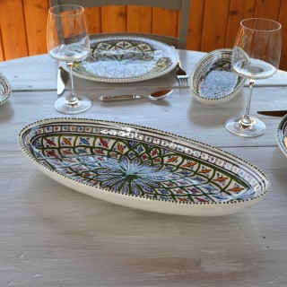 Plat ovale Bakir vert - L 30 cm