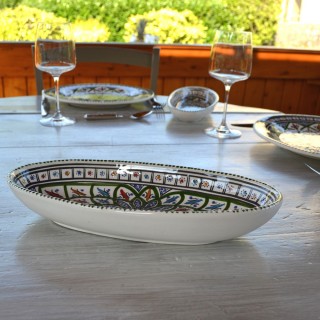 Plat ovale Bakir vert - L 30 cm