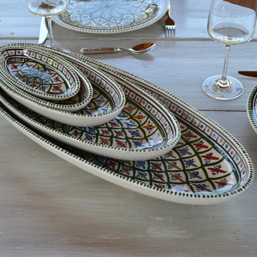 Plat ovale Bakir vert - L 53 cm