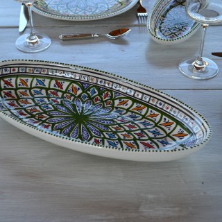 Plat ovale Bakir vert - L 40 cm