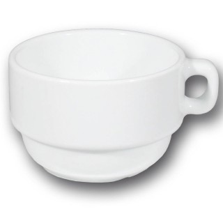 Grande tasse et soucoupe porcelaine blanche - Roma