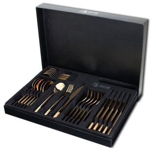 Ménagère 6 personnes en inox 24 pièces Luxus Or