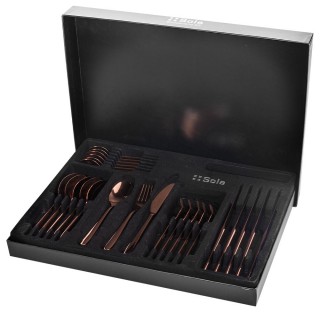 Ménagère 6 personnes en inox 24 pièces Montréal Cuivré