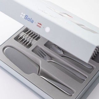 Couverts à gâteau Alpha Satin x 6 - Coffret