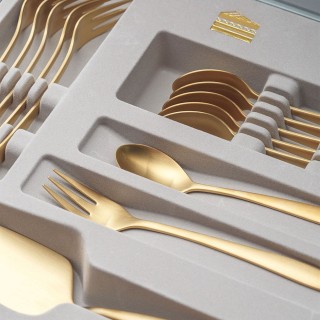 Couverts à gâteau Alpha Or x 6 - Coffret