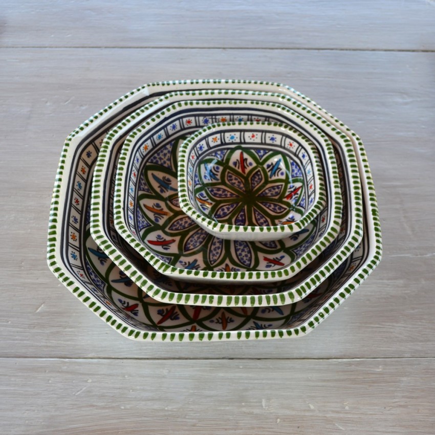 Plat octogonal Bakir vert - L 11 cm