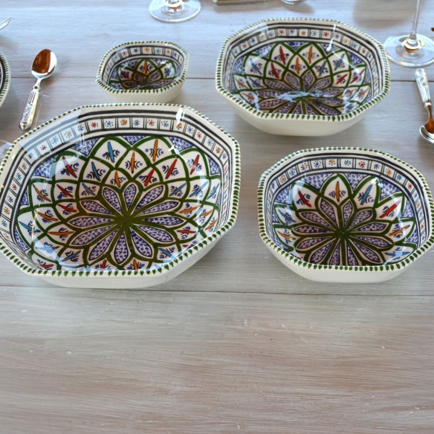 Plat octogonal Bakir vert - L 16 cm