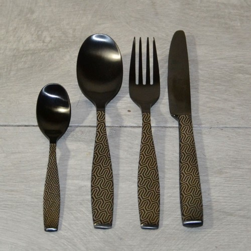 Ménagère 6 personnes en inox 24 pièces Gaya Black Snake 2