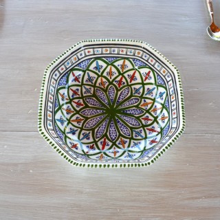 Plat octogonal Bakir vert - L 25 cm