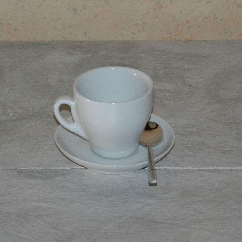 Service à café Aroma grandes tasses 6 personnes porcelaine blanche