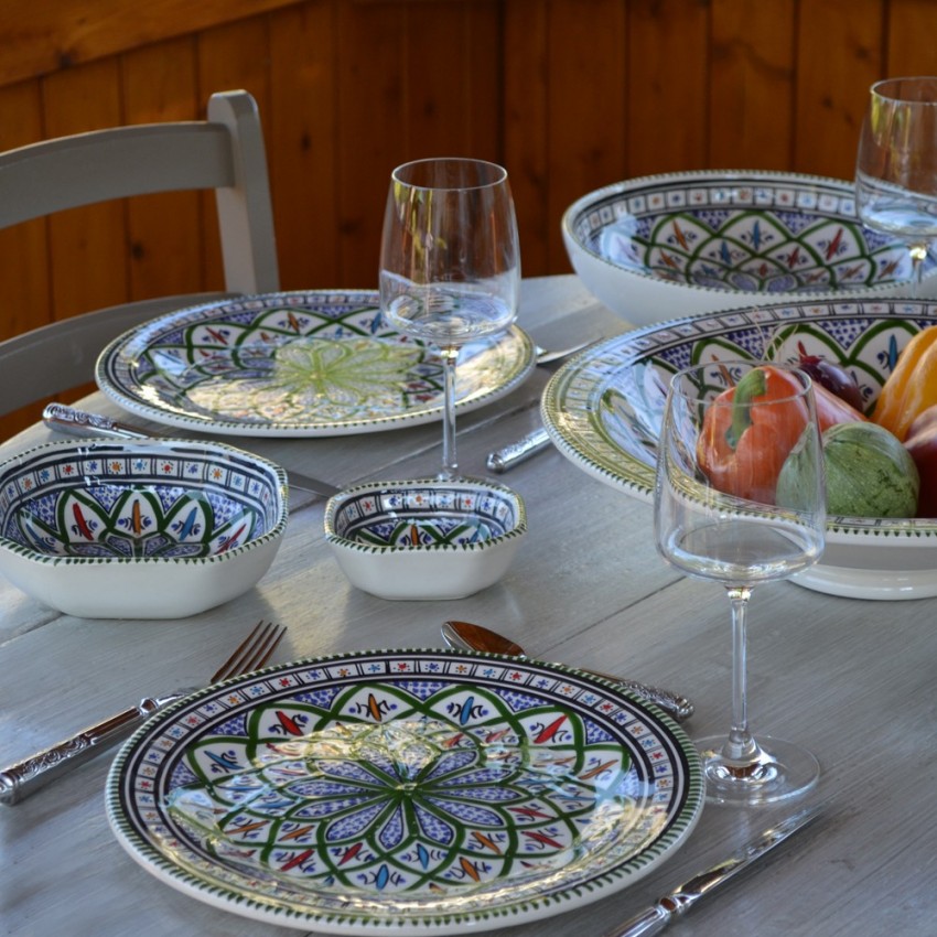 Plat octogonal Bakir vert - L 16 cm