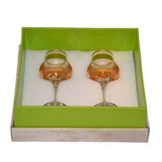 Verres à pied Leila Or 26 cl x 2 - Coffret
