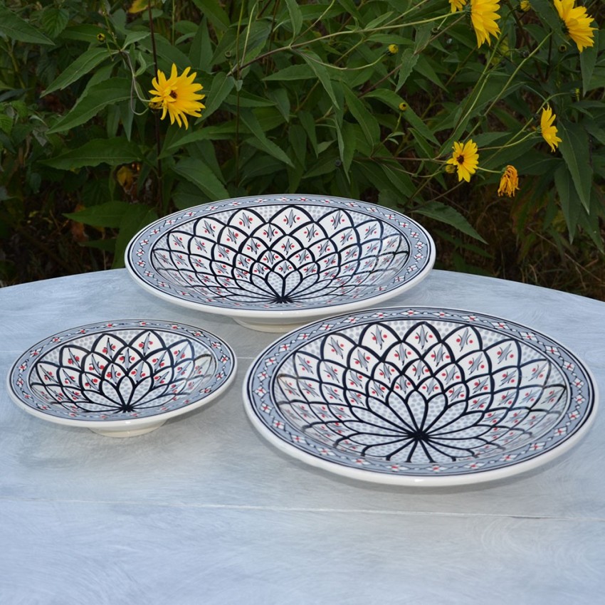 Plat Tebsi Bakir gris - D 27 cm