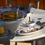 Lot de 6 grandes assiettes creuses Tebsi Marocain noir Liseré - D 27 cm