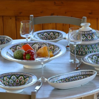 Plat traditionnel Tebsi Bakir vert - D 37 cm