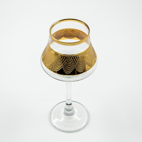 Verres à pied Leila Or 26 cl x 6 - Coffret