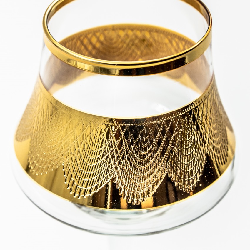 Verres à pied Leila Or 26 cl x 2 - Coffret